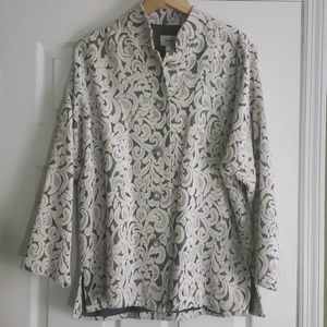 NEIMAN MARCUS burnout velvet overcoat